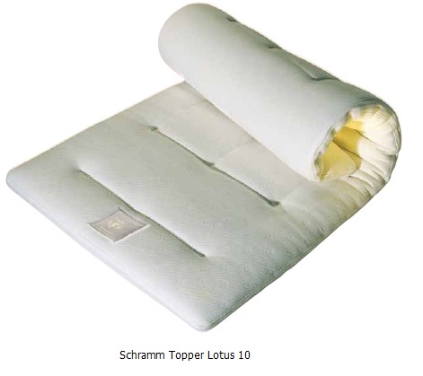 Schramm lotus 10 topper,latex,reisset, wasbaar,goed slapen,dealer theo bot,oplegmatras,topdek